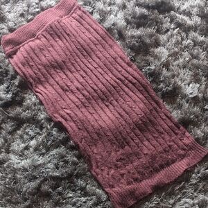 Atmosphere Maroon Ribbed Knit Pencil Skirt